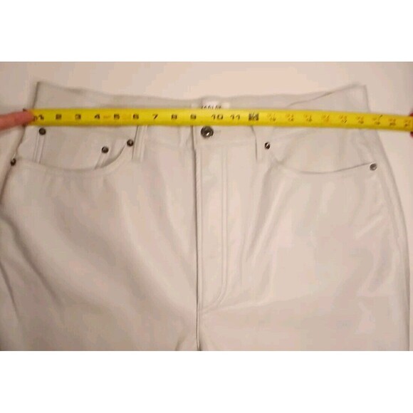 AGOLDE Sz 34 90's Pinch Waist SOFT Recycled Leather Lt Grey Straight Leg  - $348 - Picture 11 of 16